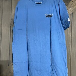 Nautica Men's Long Sleeve Blue Tee